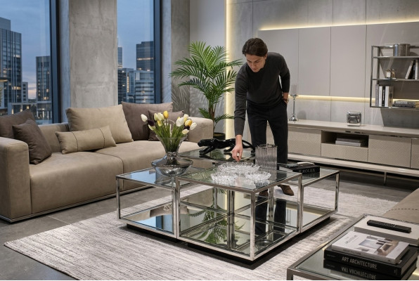 Modern glass coffee table living room furniture new design décor
