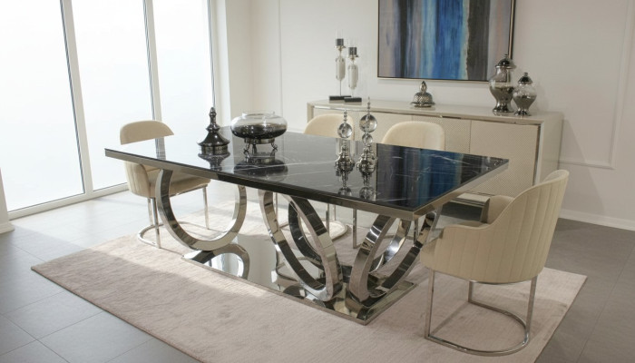 Modern furnishing set luxury furniture dining table new 4x chairs design sideboard