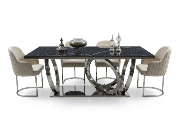 Modern furnishing set luxury furniture dining table new 4x chairs design sideboard