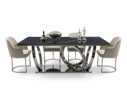 Modern furnishing set luxury furniture dining table new 4x chairs design sideboard