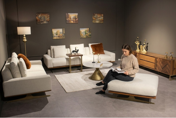 6-piece living room set complete, modern design, sofa set three-seater coffee table
