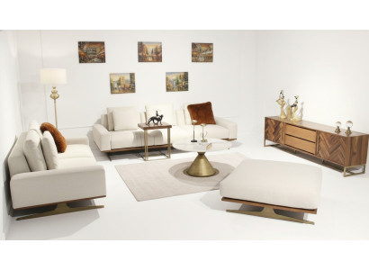 6-piece living room set complete, modern design, sofa set three-seater coffee table