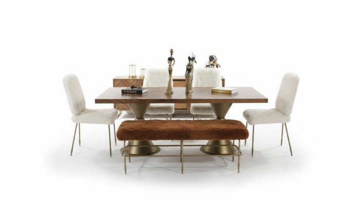Dining room set dining table 4x chairs bench modern set luxury dining group