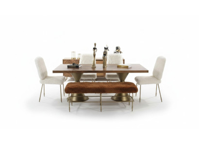 Dining room set dining table 4x chairs bench modern set luxury dining group