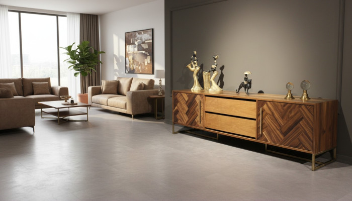 Brown TV Stand RTV Sideboard Living Room Furniture Modern Luxury New