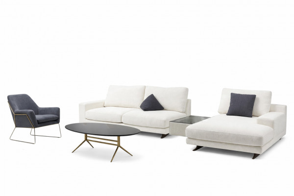 Design Living Room Complete 3-Piece Textile Sofa Set Modern Coffee Table