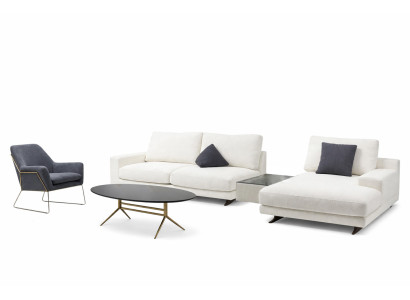 Design Living Room Complete 3-Piece Textile Sofa Set Modern Coffee Table