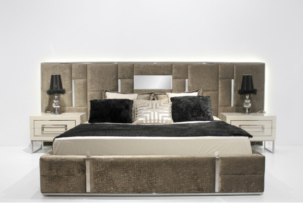 Luxury bedroom furniture complete set 3-piece double bed 2x bedside tables