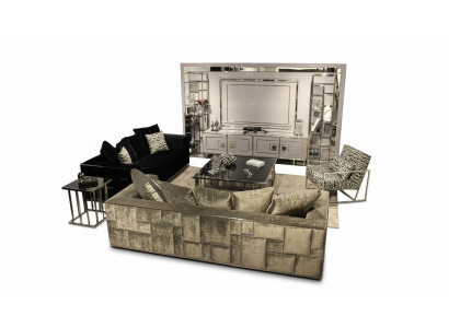 Modern living room set, sofa suite, furniture design, wall unit, coffee table complete