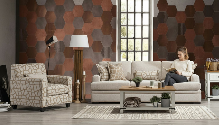 Living room furniture sofa set 2-piece three-seater sofa modern armchair design