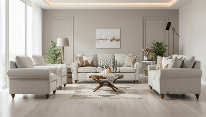 Living room sofa set modern design furniture 2x three-seater sofas 2x armchairs