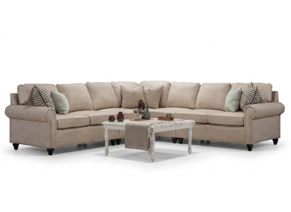 Modern living room corner sofa L-shape design beige furniture luxury sofa furnishings