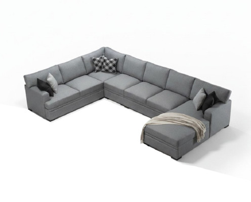 Modern design furniture sofa U-shape gray corner sofa living room setup new