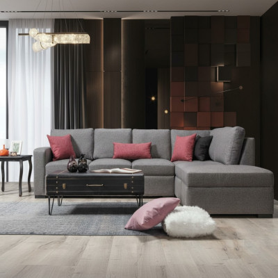 Living room upholstered furniture luxury corner sofa L-shape modern design sofa couch