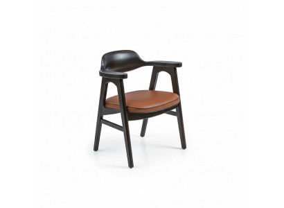 Dining room chair with armrests black wooden chair new furniture design seat