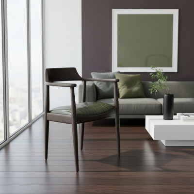 Dining room design chair with armrests new furniture seat black wooden chair