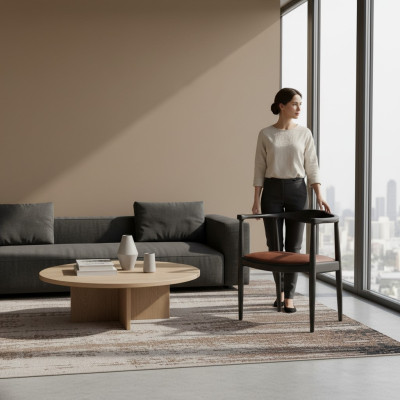 Design furniture chair with armrests wooden chair new furnishings upholstered seat