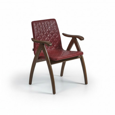 Modern chair with armrests leather seat design wood chairs dining room