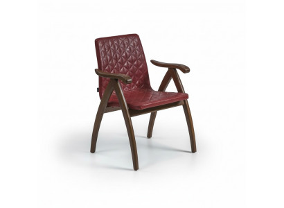 Modern chair with armrests leather seat design wood chairs dining room