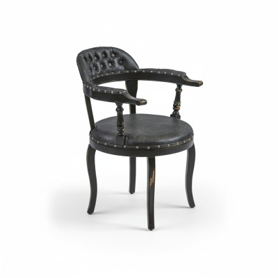 Luxury design upholstered chair with cushion seat dining room wood chair with armrests