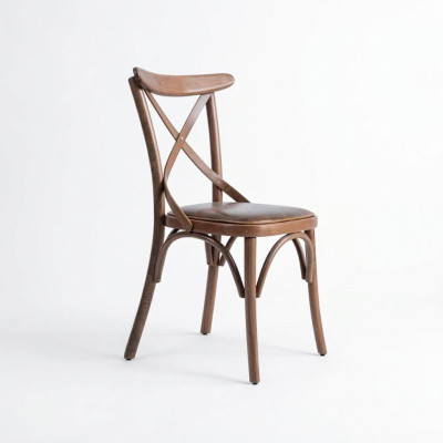 Wooden designer chair luxury dining room furniture brown new establishment