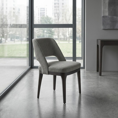 Gray chair luxury designer furniture dining room upholstered seat modern furnishings