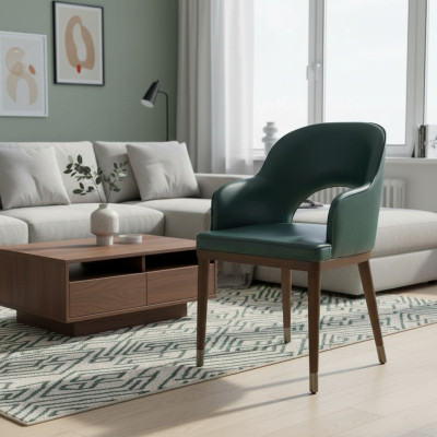 Luxury chair with armrests designer dining room new modern furniture upholstered seat