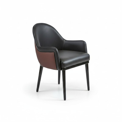 Black chair with armrests modern dining room luxury furniture upholstered seat
