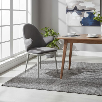 Gray chair with armrests modern dining room luxury designer furniture