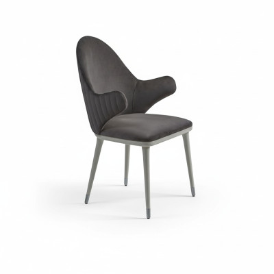 Gray chair with armrests modern dining room luxury designer furniture