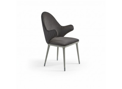 Gray chair with armrests modern dining room luxury designer furniture