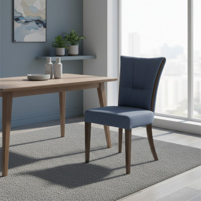 Modern chair blue furniture designer decor luxury dining room upholstered seat