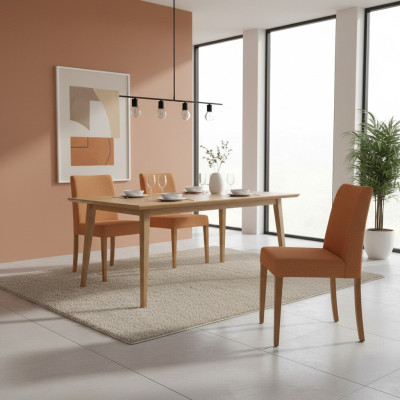 Luxury furniture modern chair brown new wooden chair design dining room