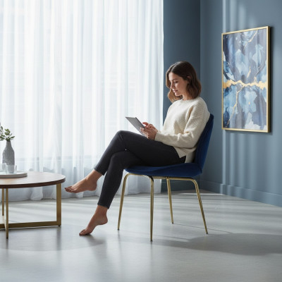 Blue dining room designer chair furnishing luxury chairs new furniture