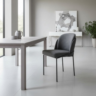 Luxury Gray Chair Dining Room Upholstered Fabric Furniture New Designer Chairs
