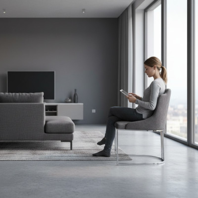 Modern chair gray luxury designer furniture dining chair padded chair
