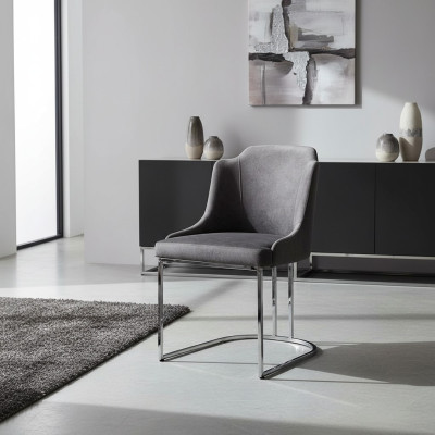 Modern chair gray luxury designer furniture dining chair padded chair
