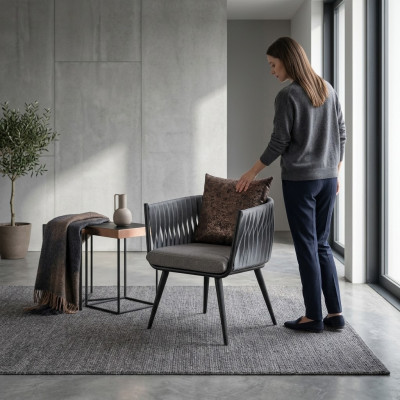 Gray armchair new furniture dining room designer chair with armrests