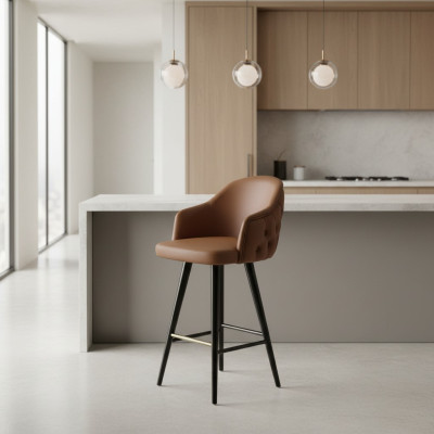 Luxury Chesterfield Bar Stool Brown Chair Stool Bar Modern New Furniture