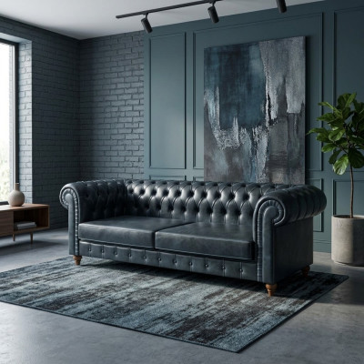 Modern Chesterfield Sofa Couch Three-seater Luxury Upholstered Sofas Designer
