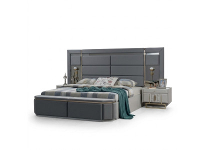 Bedroom complete bed 2x nightstands new luxury furniture set furnishing