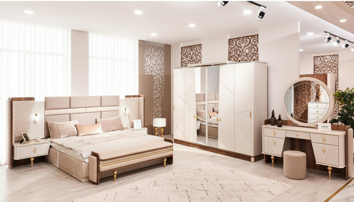 Luxury dressing table with mirror modern bedroom design furniture