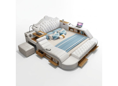 Multifunction Bed Chesterfield Double Luxury Design Bed 180x200 USB