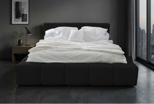 Classic upholstered design bed luxury double hotel beds sleep room textile new