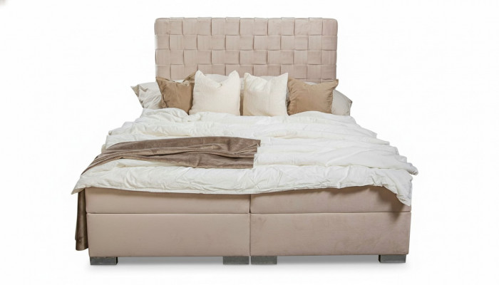 Upholstered bed beds beige upholstery designer luxury design 180x200 double bed