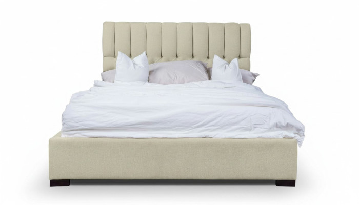 Bed Beige Double Bed Wood Modern Beds Luxury Fabric Bed Bedroom