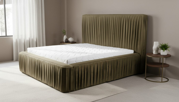 Fabric design bed double beds luxury marriage modern hotel frame sleep room