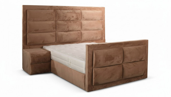 Luxury bedroom set nightstand bed 2-piece complete set design furnishing new