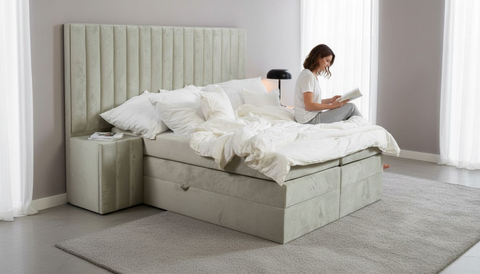 Luxury bedroom nightstand beds bed 3-piece complete set design furnishing