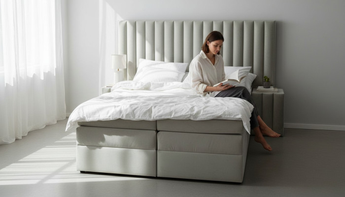Bedroom set bed bedside table 3 pcs design modern luxury beds gray